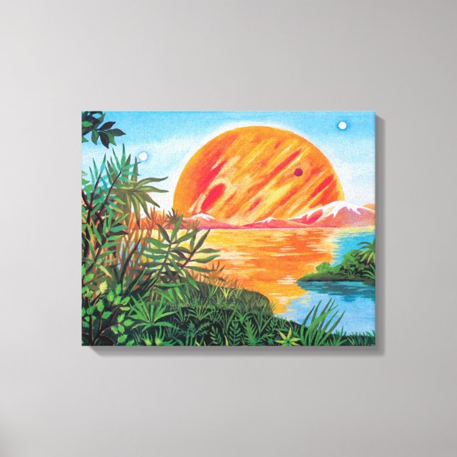 Landschaft auf Europa - Sci Fi Jupiter Moon Malere Leinwanddruck (Vorderseite)