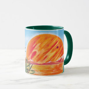 Landschaft auf Europa - Sci Fi Jupiter Moon Malere Tasse