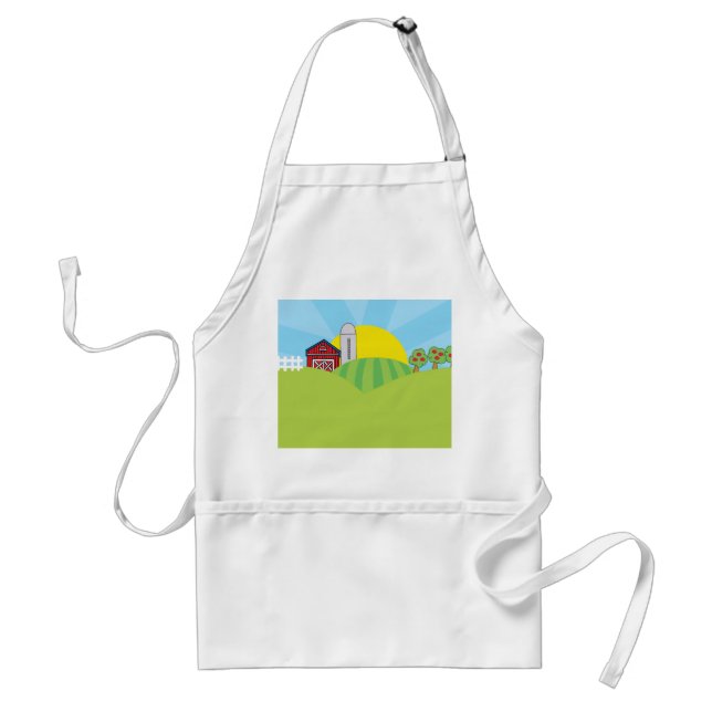 Landschaft Bauernhof Rotes Scheune Silo Apfelbäume Schürze (Vorne)