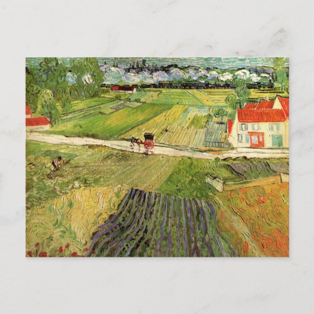 Landschaft, Beförderung und Zug durch Vincent van  Postkarte (Vorderseite)