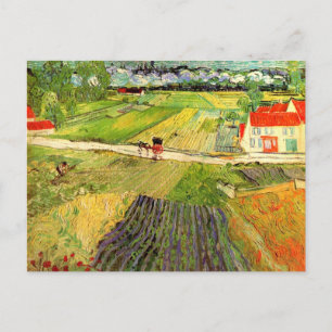 Landschaft, Beförderung und Zug Van Gogh Kunstkuns Postkarte