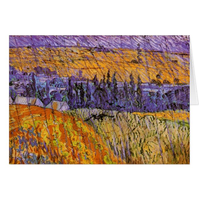 Landschaft bei Auvers in Rain von Vincent van Gogh (Vorderseite (Horizontal))
