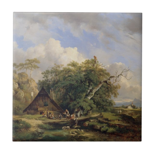 Landschaft bei Gutenstein - Dominik Schufried Fliese (Vorderseite)