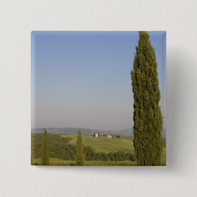 Landschaft bei Pienza. Val d'Orcia, Siena Button (Vorderseite)