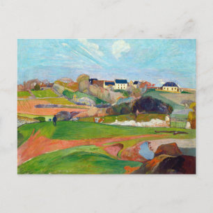 Landschaft bei Pouldu Gemälde von Paul Gauguin Postkarte