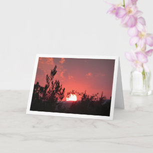 Landschaft bei rosafarbenem Sonnenuntergang Karte