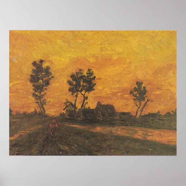 Landschaft bei Sonnenuntergang | Sonnenuntergang Poster (Vorne)