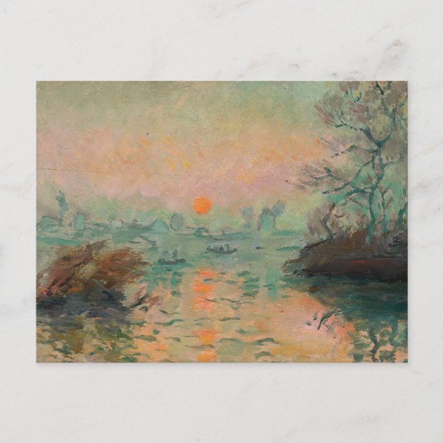 Landschaft bei Sonnenuntergang | Tadeusz Makowski Postkarte (Vorderseite)