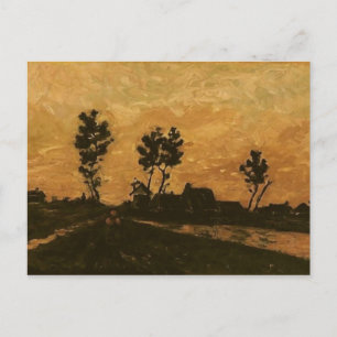Landschaft bei Sunset, Van Gogh Fine Art Postkarte