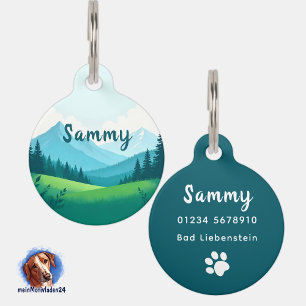 Landschaft Berge   personalisierbare Hundemarke  Haustiermarke