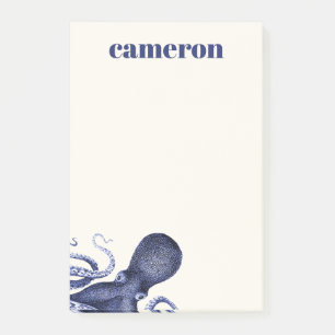 Landschaft Blauer Kraken Post-it Klebezettel