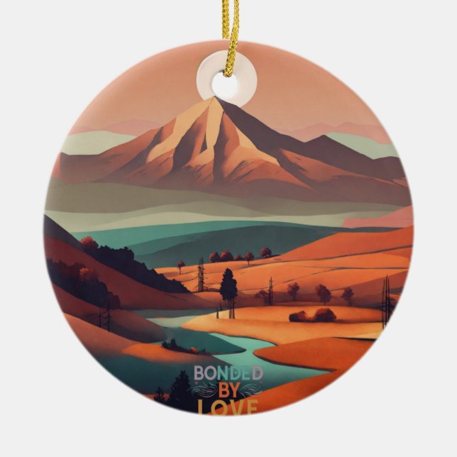 Landschaft Boho Keramik Ornament (Vorne)