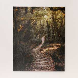 Landschaft Brown Green Magic Forest Herbst Herbst Puzzle