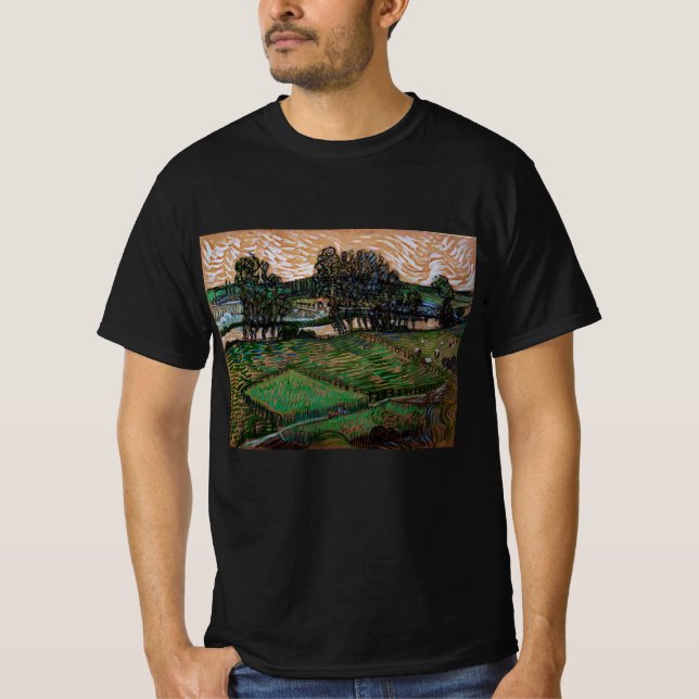 Landschaft, Brücke über Oise durch Vincent van Gog T-Shirt (Vorderseite)
