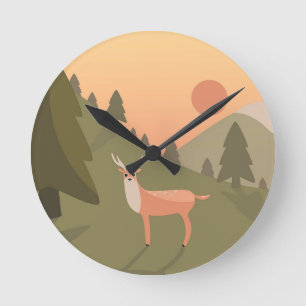 Landschaft Deer Mountain Naturpark California Runde Wanduhr
