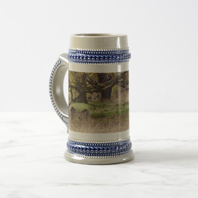 Landschaft & Deers Gray /Blue 22 oz Stein Bierglas (Vorderseite Links)