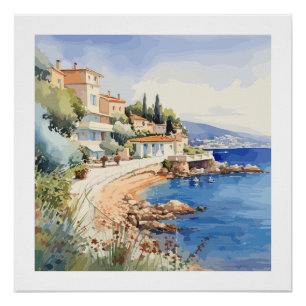 Landschaft der Côte d'Azur Poster