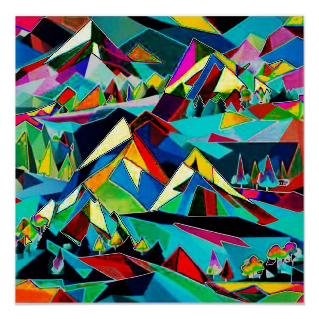 Landschaft der Gipfel Poster (Vorderseite)