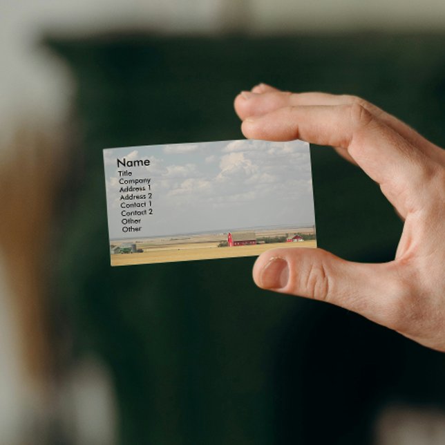 Landschaft der landwirtschaftlichen Weizenfelder Visitenkarte (In Situ)