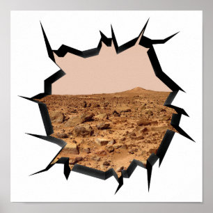 Landschaft der NASA Mars Zwillingsspitzen 3D-Wanda Poster