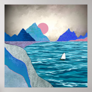 Landschaft der Sailboat Cove Poster