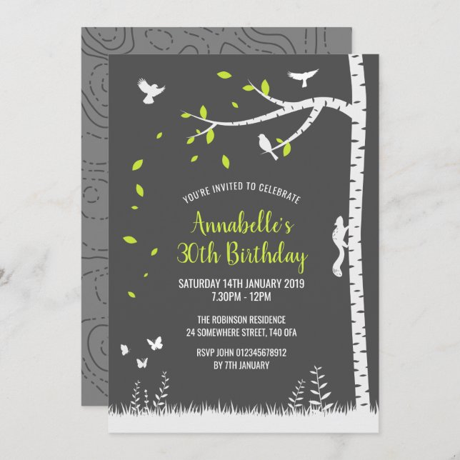 Landschaft der Silhouette Einladung (Vorne/Hinten)