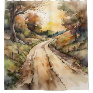 Landschaft der Sunset Country Road Duschvorhang