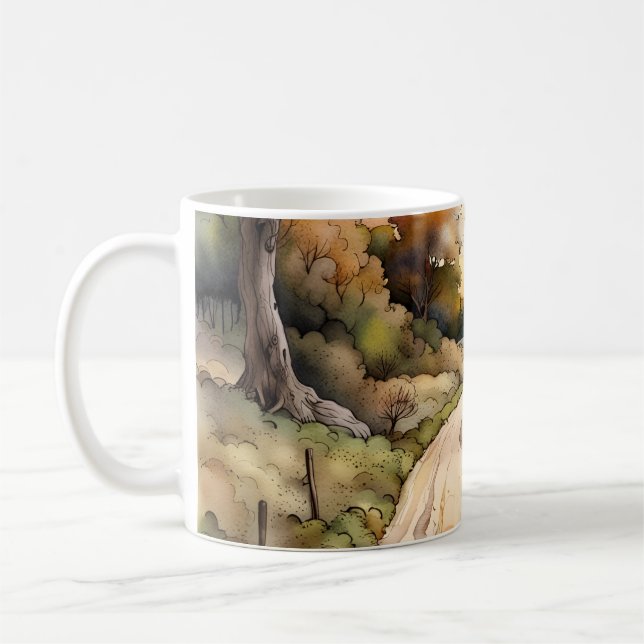 Landschaft der Sunset Country Road Kaffeetasse (Links)