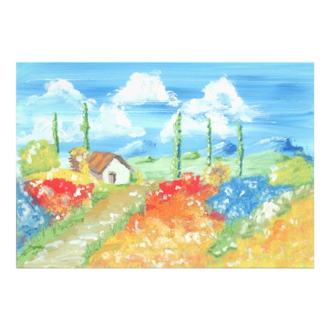 Landschaft der Weite der Toskana Fotodruck (Vorne)