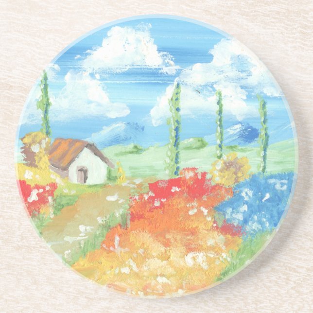 Landschaft der Weite der Toskana Getränkeuntersetzer (Vorne)