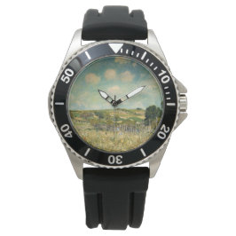 Landschaft der Wiesen (von Alfred Sisley) Armbanduhr