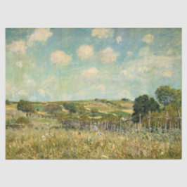 Landschaft der Wiesen (von Alfred Sisley) Seidenpapier