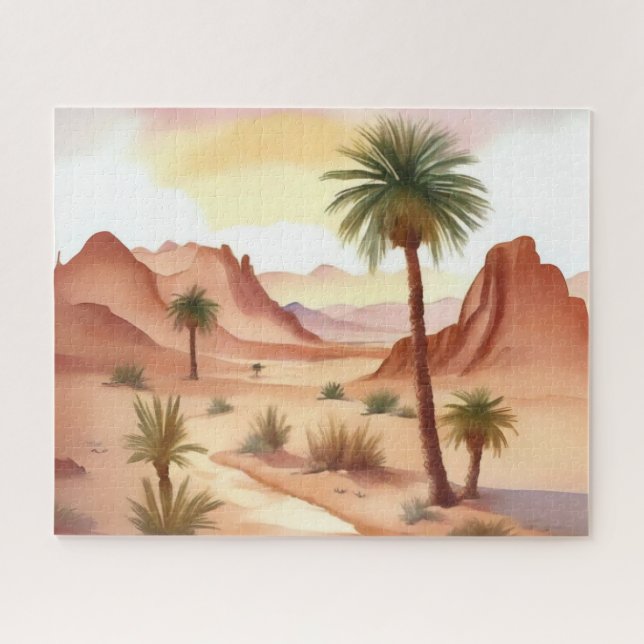 Landschaft der Wüste mit Datumsfeldern Puzzle (Horizontal)