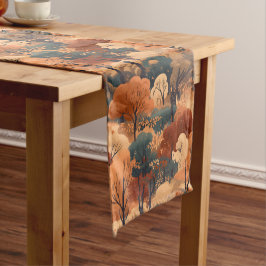 Landschaft des bebauten Herbstwaldes - Rustikales Kurzer Tischläufer