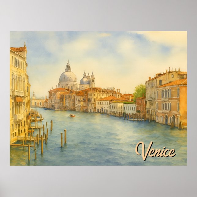 Landschaft des Großen Kanals in Venedig Poster (Vorne)