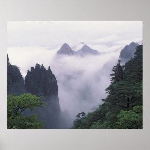 Landschaft des Huangshan (Gelber Berg) in Poster