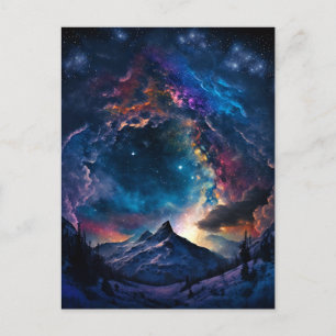 Landschaft des kosmischen Gebirges Postkarte