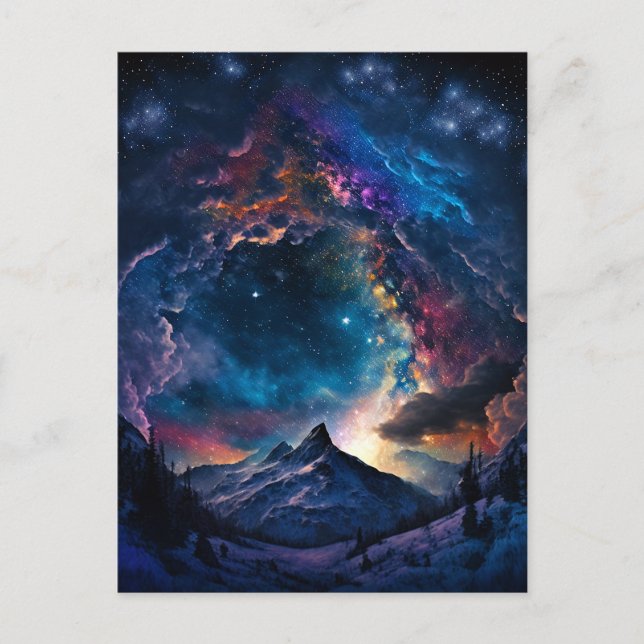Landschaft des kosmischen Gebirges Postkarte (Vorderseite)