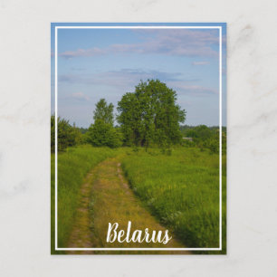 Landschaft des ländlichen Dorfes Belarus Postkarte