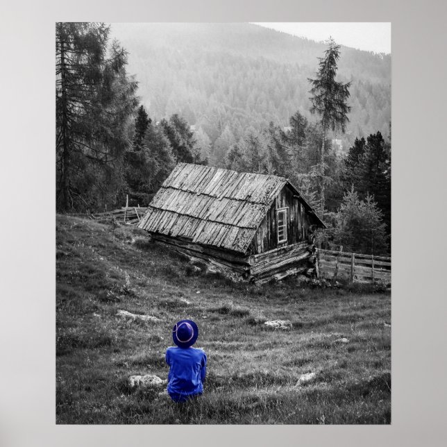 Landschaft des ländlichen Raums Minimalistische Fo Poster (Vorne)