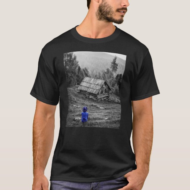 Landschaft des ländlichen Raums Minimalistische Fo T-Shirt (Vorderseite)