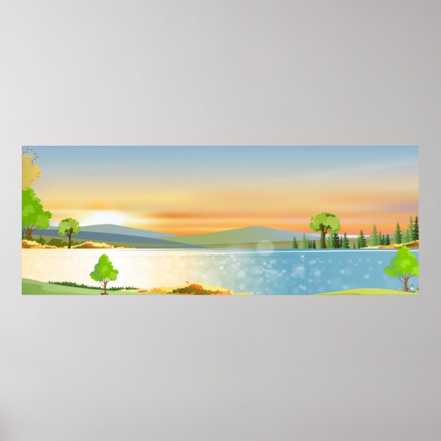 Landschaft des Naturfrühlings Poster (Vorne)
