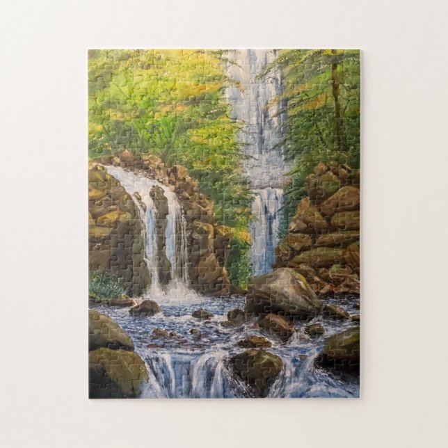 Landschaft des Wasserfalls Puzzle (Vertikal)