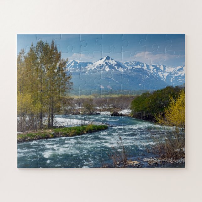 Landschaft des zerklüfteten Bergflusses Puzzle (Horizontal)
