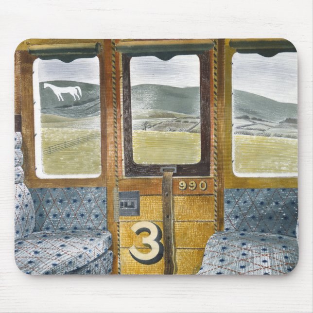 Landschaft des Zuges durch Eric ravilious Mousepad (Vorne)