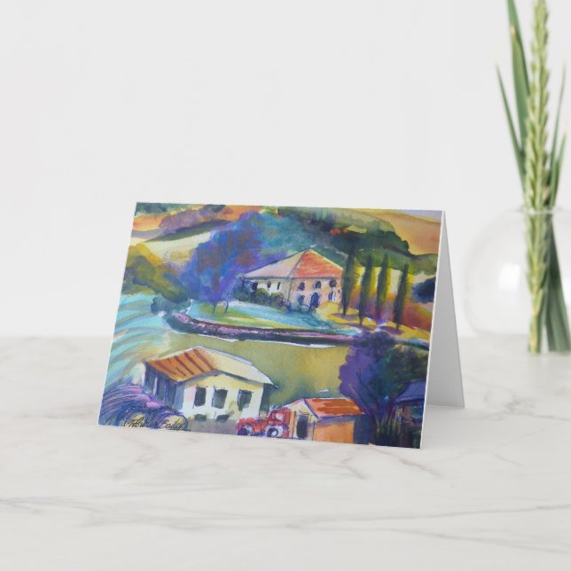 Landschaft, die in der leeren Gruß-Karte Toskana Karte (Vorderseite)