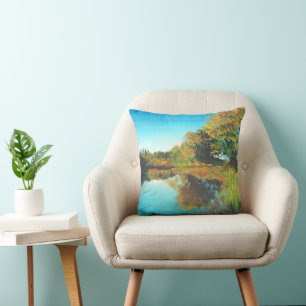 Landschaft Feine Kunstschätze Fluss Kissen
