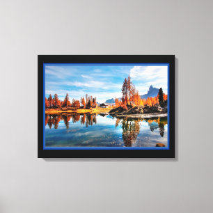 Landschaft Fluss im Herbst Canvas Print Leinwanddruck