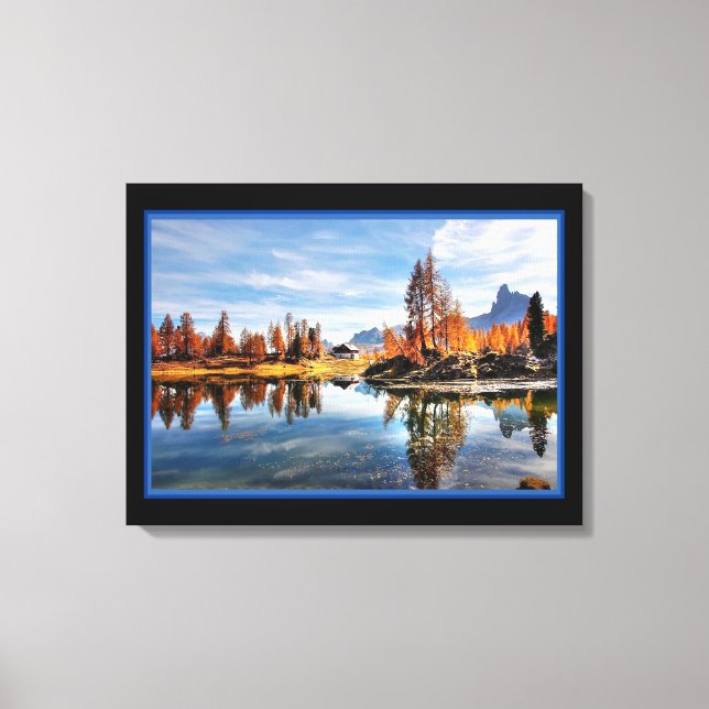 Landschaft Fluss im Herbst Canvas Print Leinwanddruck (Vorderseite)