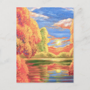 Landschaft Fluss Lake Malerei Kunst, Dichtung und  Postkarte